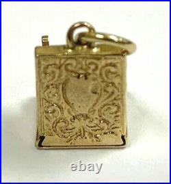 Vintage 14K Gold Antique Cash Register Till Love (Heart) 4 Sale Charm Pendant