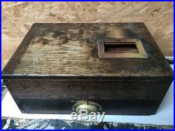 Vintage Antique Gledhill pine wooden cash till drawers register