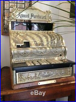 Vintage Antique National Brass Electronic- Cash Register Shop Till prop