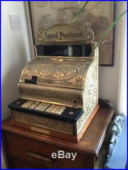 Vintage Antique National Brass Electronic- Cash Register Shop Till prop