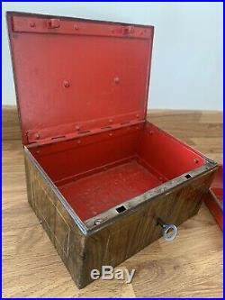 Vintage Antique Safe Cash Till Register Strongbox Industrial