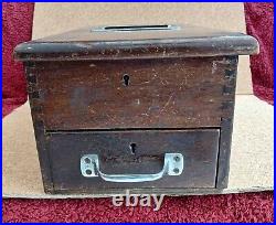 Vintage -Antique Wooden Shop Cash Drawer /Register/Till With Bell