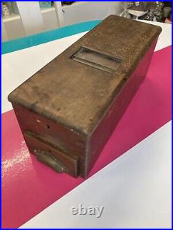 Vintage Wooden Cash Till Collectible Antique Cash Register, Cash Till with Bell