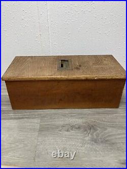 Vintage wooden shop drawer till/cash register with bell