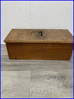 Vintage wooden shop drawer till/cash register with bell